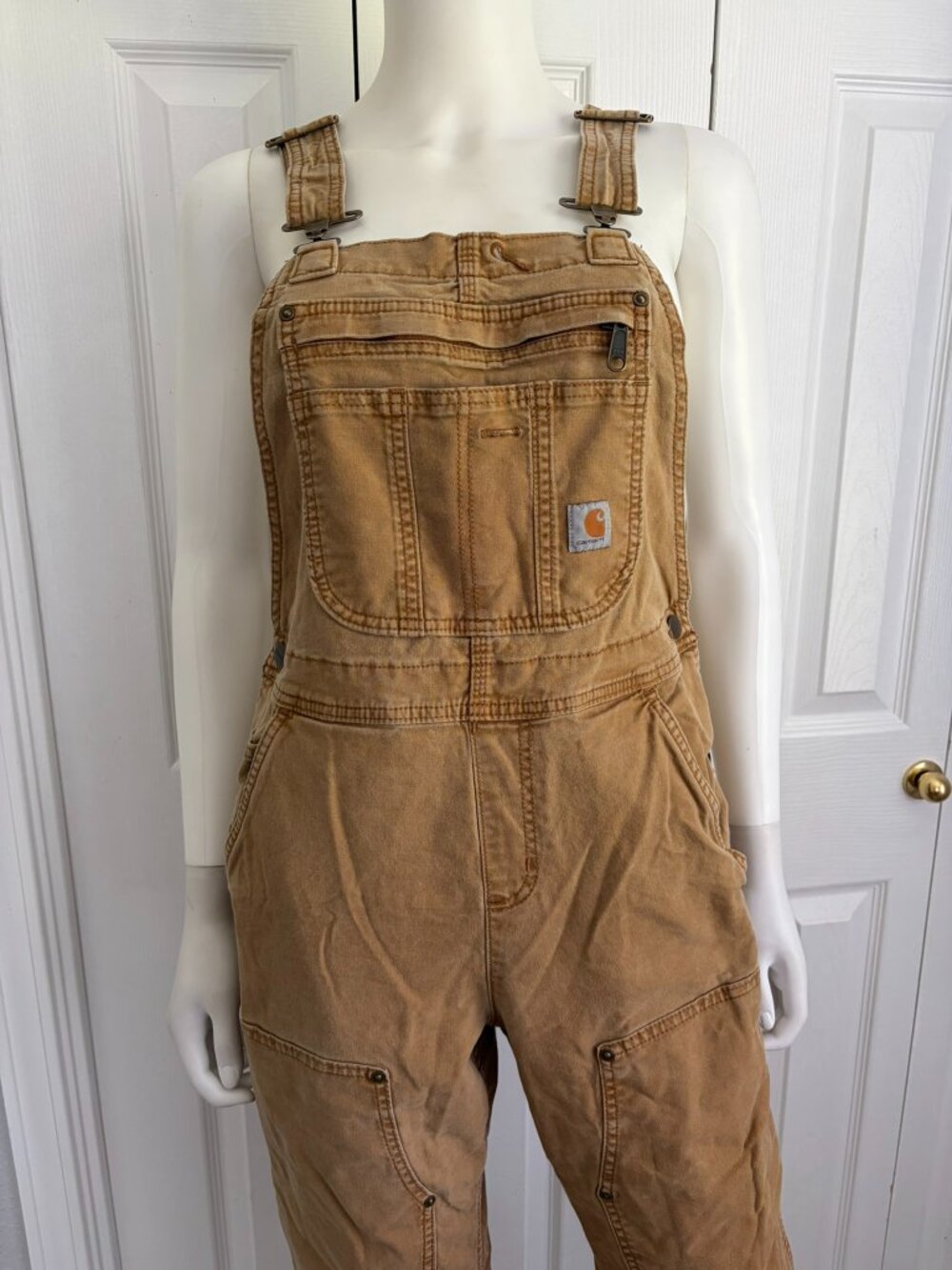Carhart Size Small Short Tan Khaki Overalls 2018 Work Dungarees - Picture 10 of 14